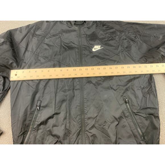 Nike Men's Small Sportswear Windbreaker Jacket All Black Nylon Shell - Picture 5 of 11
